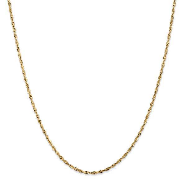 Gold Classics(tm) 1.8mm. 14kt. Diamond Cut Light Rope Necklace