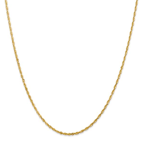 Gold Classics(tm) 2.0mm. 14kt. Diamond Cut Light Rope Necklace
