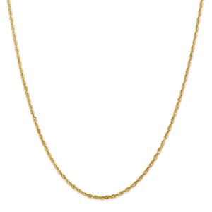 Unisex Gold Classics(tm) 2.0mm.14kt. Diamond Cut Light Rope Necklace