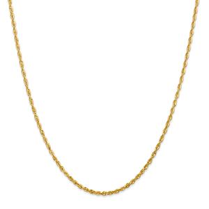 Unisex Gold Classics(tm)2.25mm.14kt. Diamond Cut Light Rope Necklace