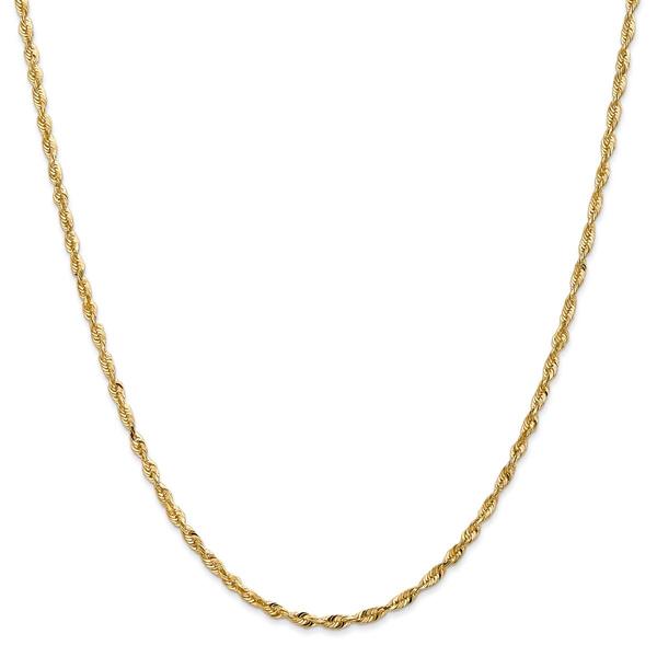 Unisex Gold Classics(tm) 2.5mm.14kt. Diamond Cut Light Rope Necklace