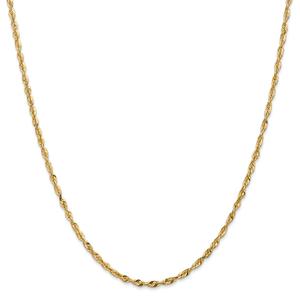 Unisex Gold Classics(tm) 2.5mm.14kt. Diamond Cut Light Rope Necklace
