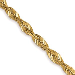 Unisex Gold Classics(tm) 2.5mm.14kt. Diamond Cut Light Rope Necklace alternate view