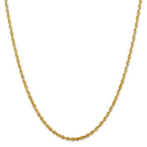 Unisex Gold Classics(tm)2.75mm.14kt. Diamond Cut Light Rope Necklace