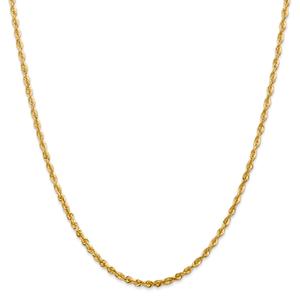 Unisex Gold Classics(tm)2.75mm.14kt. Diamond Cut Light Rope Necklace