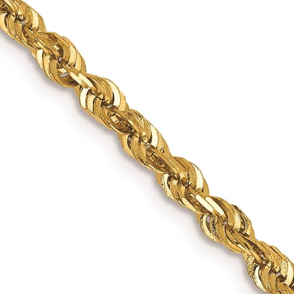 Unisex Gold Classics(tm)2.75mm.14kt. Diamond Cut Light Rope Necklace alternate view