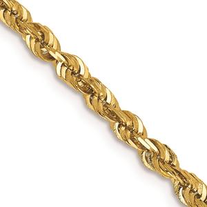 Unisex Gold Classics(tm)2.75mm.14kt. Diamond Cut Light Rope Necklace alternate view