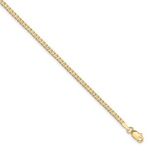 Unisex Gold Classics(tm)2.2mm.14kt. Gold Beveled Curb Chain Necklace alternate view