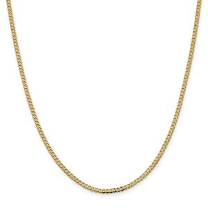 Unisex Gold Classics(tm)2.3mm.14kt. Gold Beveled Curb Chain Necklace