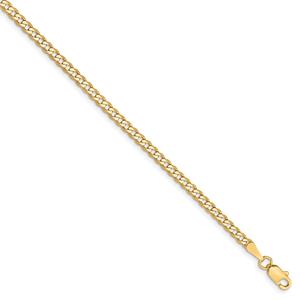 Unisex Gold Classics(tm)2.3mm.14kt. Gold Beveled Curb Chain Necklace alternate view