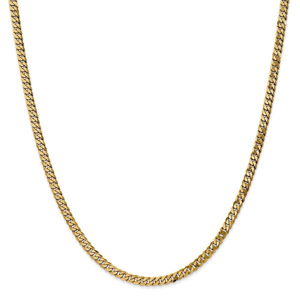 Gold Classics(tm) 3.2mm. 14kt. Gold Beveled Curb Chain Necklace