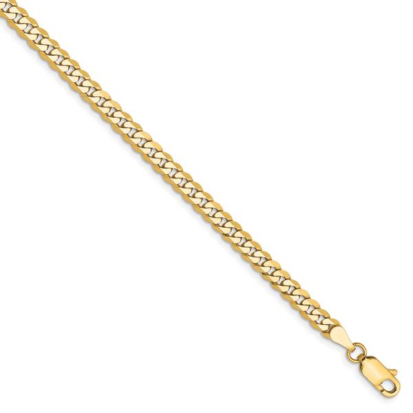 Gold Classics(tm) 3.2mm. 14kt. Gold Beveled Curb Chain Necklace alternate view