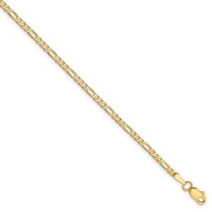 Unisex Gold Classics(tm)2.25mm.14kt. Gold Flat Figaro Chain Necklace alternate view