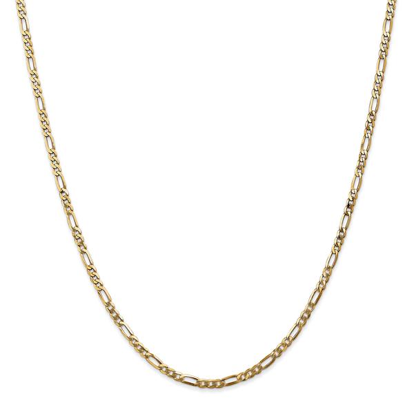 Unisex Gold Classics(tm)2.75mm.14kt. Gold Flat Figaro Chain Necklace
