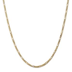 Unisex Gold Classics(tm)2.75mm.14kt. Gold Flat Figaro Chain Necklace