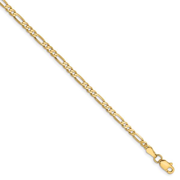 Unisex Gold Classics(tm)2.75mm.14kt. Gold Flat Figaro Chain Necklace alternate view