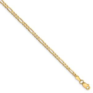 Unisex Gold Classics(tm)2.75mm.14kt. Gold Flat Figaro Chain Necklace alternate view