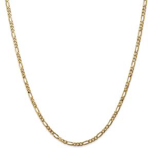 Unisex Gold Classics(tm) 3.0mm.14kt. Gold Flat Figaro Chain Necklace