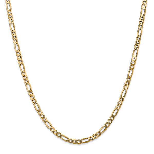 Gold Classics(tm) 4mm. 14kt. Gold Flat Figaro Chain Necklace