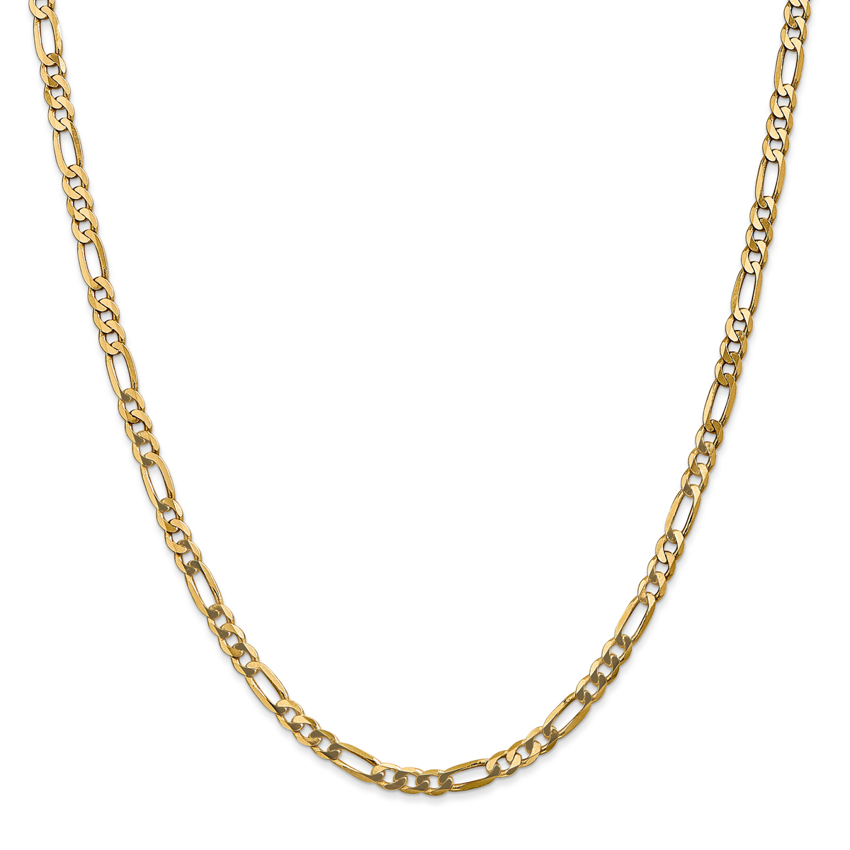 Mens Gold Classics(tm) 4mm. 14kt. Gold Flat Figaro Chain Necklace