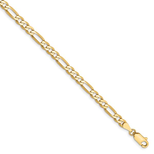 Mens Gold Classics(tm) 4mm. 14kt. Gold Flat Figaro Chain Necklace alternate view