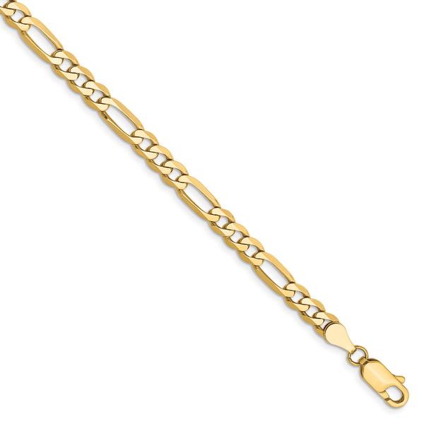 Gold Classics(tm) 4.75mm. 14kt. Gold Flat Figaro Chain Necklace alternate view