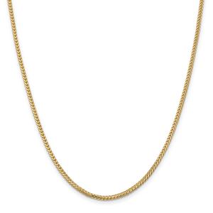 Unisex Gold Classics(tm) 2.0mm. 14kt. Solid Polished Franco Necklace