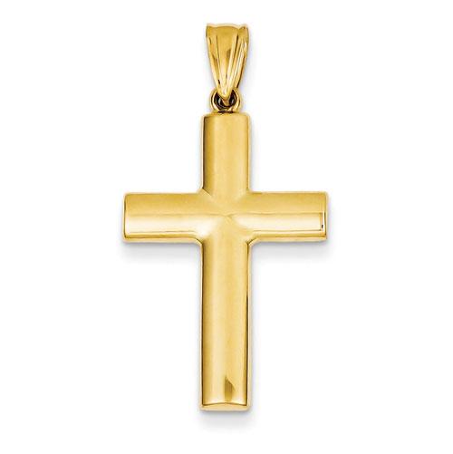 Unisex Gold Classics(tm) Yellow Gold Hollow Cross Pendant