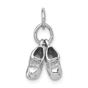 Gold Classics(tm) 14kt. Moveable White Gold Baby Shoes Charm