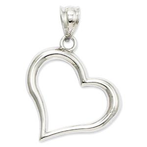 Gold Classics(tm) 14kt. White Gold Open Heart Pendant
