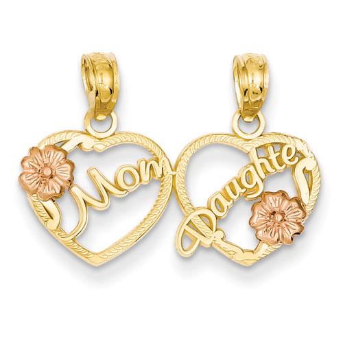 Gold Classics(tm) 14kt. Gold Mom/Daughter Pendants