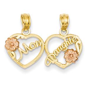 Gold Classics(tm) 14kt. Gold Mom/Daughter Pendants