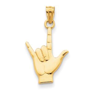 Gold Classics(tm) 14kt. I Love You Hand Pendant
