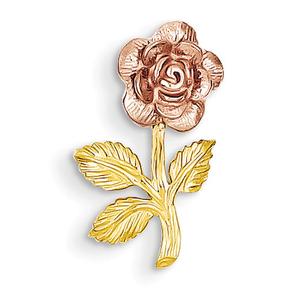 Gold Classics(tm) 14kt. Two Tone Mini Pink Rose Charm