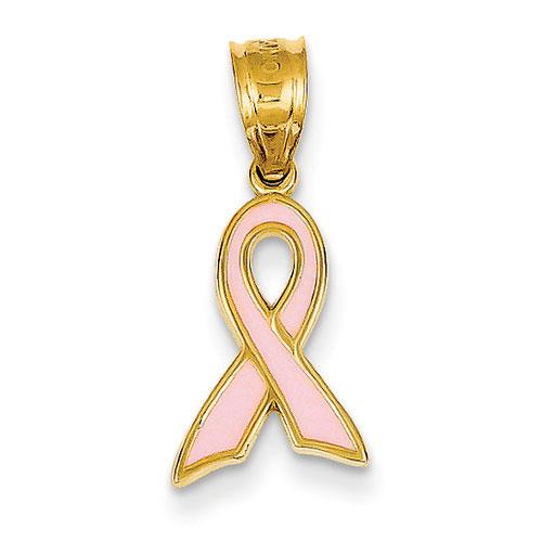 Gold Classics(tm) 14kt. Small Enameled Awareness Ribbon