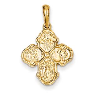 Unisex Gold Classics(tm) Yellow Gold Four Way Medal Pendant