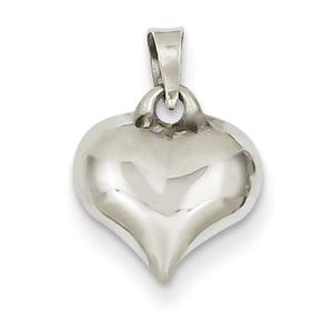 Gold Classics(tm) 14kt. White Gold Puffed Heart Pendant