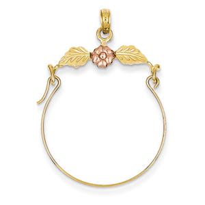 Gold Classics(tm) 14kt. Leaves & Flower Charm Holder