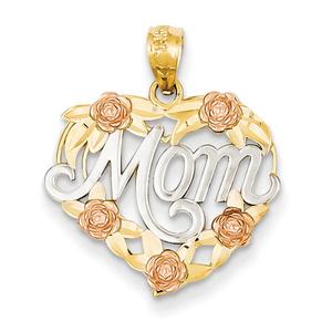Gold Classics(tm) 14kt. Two-Tone Mom Pendant
