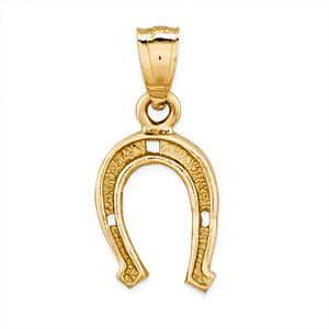 Unisex Gold Classics(tm) 14kt. Yellow Gold Horseshoe Pendant