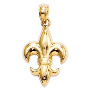 Gold Classics(tm) 14kt. Gold Small Fleur De Lis Pendant