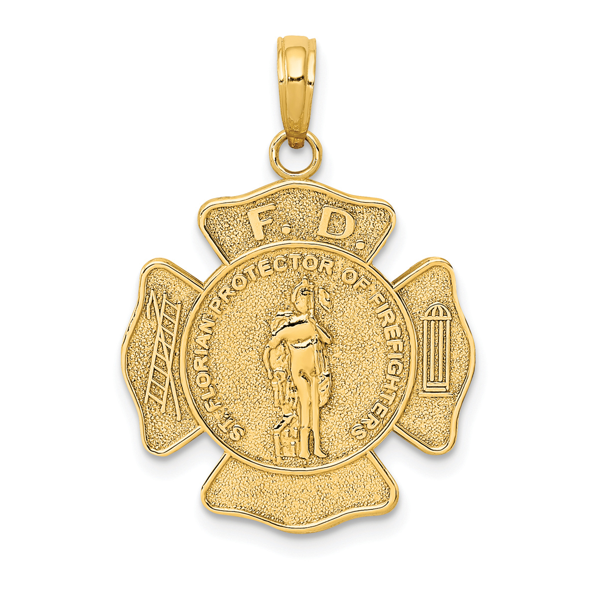 Unisex Gold Classics(tm) 14kt. Gold St. Florian Badge Pendant