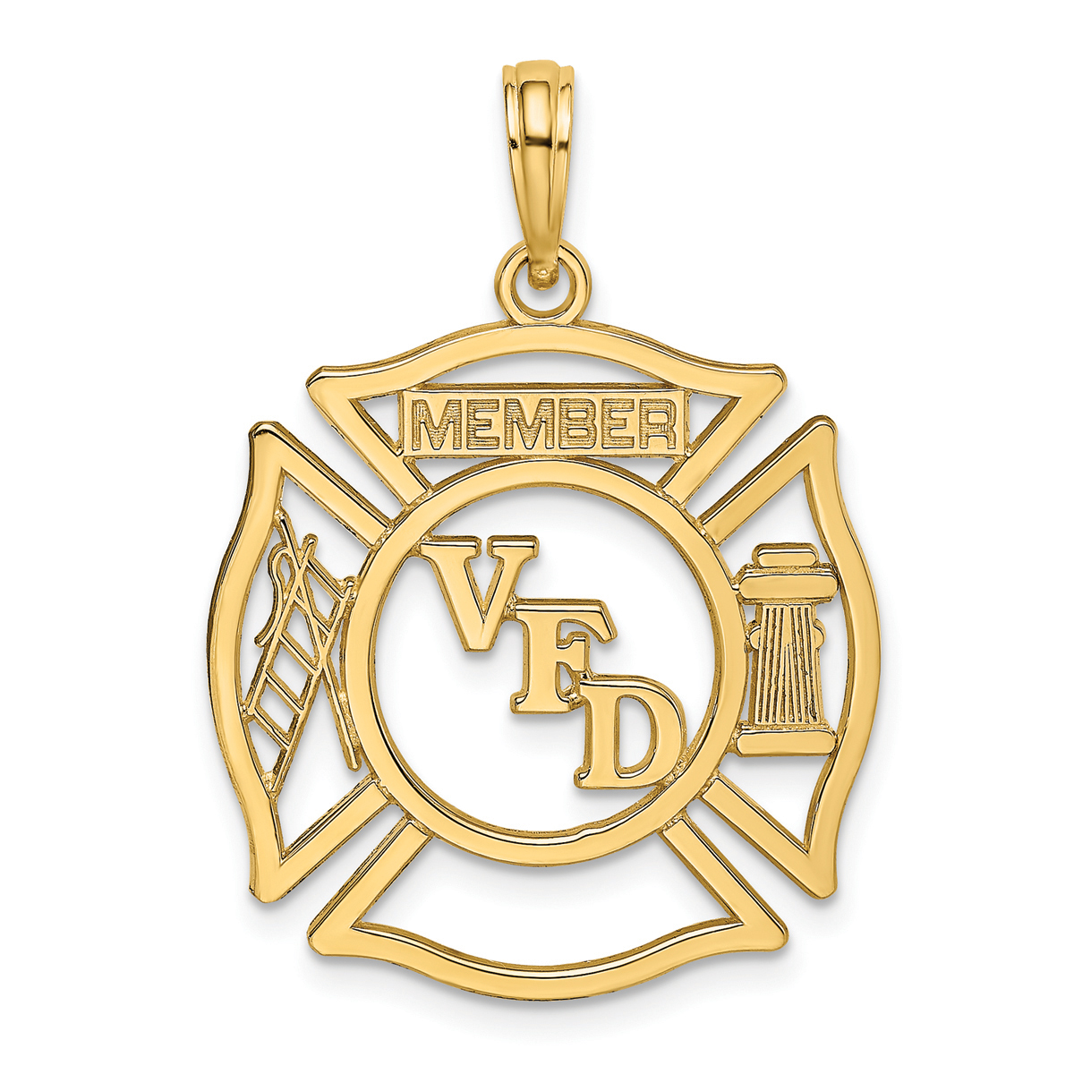 Unisex Gold Classics(tm) 14kt. Gold VFD Member Shield Pendant