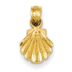 Unisex Gold Classics(tm) Yellow-Gold Scallop Shell Pendant