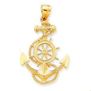 Gold Classics(tm) 14k. Large Anchor & Wheel Pendant