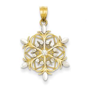 Gold Classics(tm) 14kt. Diamond Cut Snowflake Pendant