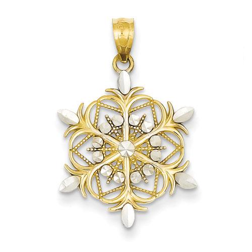 Gold Classics(tm) 14kt. Diamond Cut Snowflake Pendant