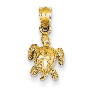 Gold Classics(tm)Turtle Pendant
