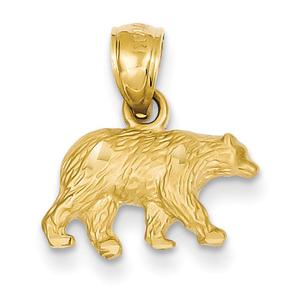 Gold Classics(tm) 14kt. Diamond-Cut Bear Pendant