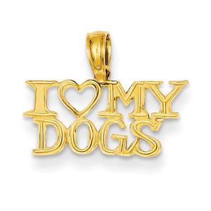 Gold Classics(tm) 14k. I Heart My Dogs Pendant